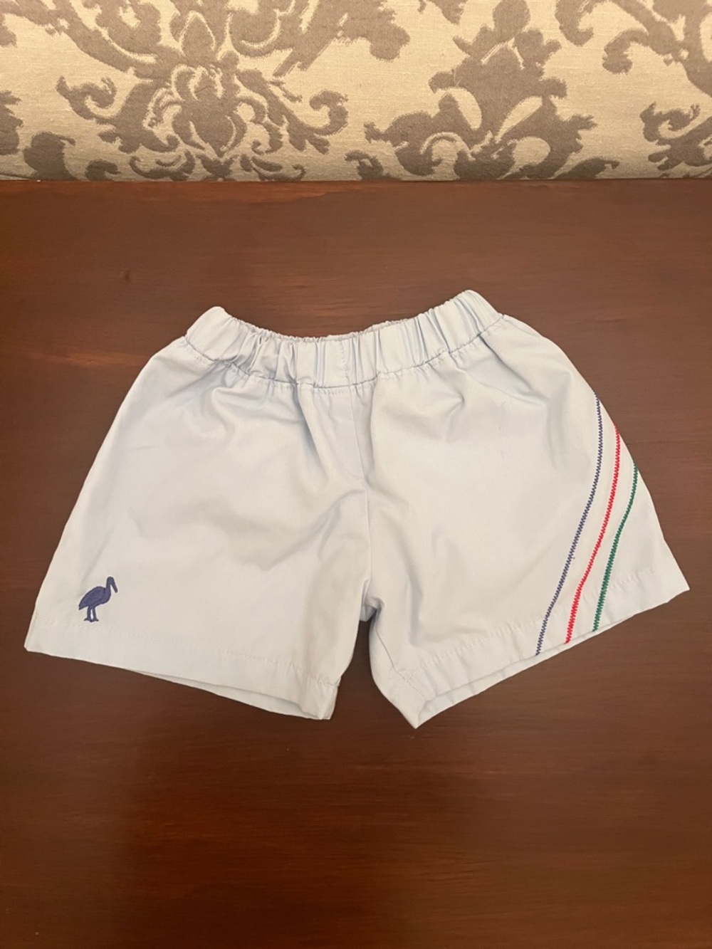 Beaufort Bonnet Company Shelton Shorts Buckhead Blue with Crayon Applique 12-18m